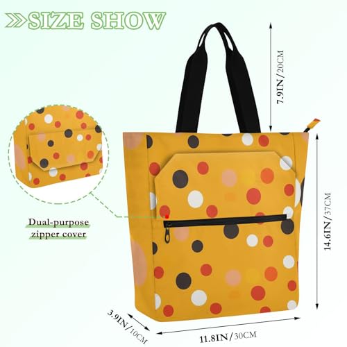 Bolsa de libros con lunares caléndula de diseño moderno y versátil 4
