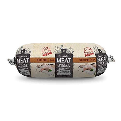 Natural Fresh Meat, Saucisse de Dinde pour Chien, Riche en protéines, sans additifs, Texture savoureuse, idéale comme récompense ou friandise, 250g, Couleur Naturelle, Modèle Saucisse
