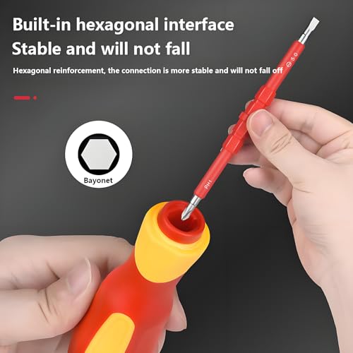 Image of Insulated Screwdriver Set for Electricians - Ergonomic Handle, Magnetized Tips, Durable for Electrical Work, Receptacle & Outlet Screwdriver, Multi-Tool (29 in 1)
