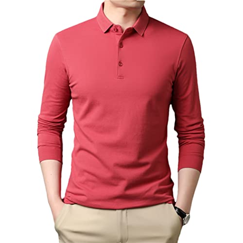 Polo manches longues homme coton anti-transpiring vêtement business casual XL
