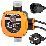 Elektronische Druckschalter Wasserpumpe Gartenpumpe Pumpensteuerung Druckwächter Wasserpumpe Max. 10 Bar Durchflusswächter für Hauswasserwerk Kreiselpumpe, Tauchpumpe, Tiefbrunnenpumpe mit Stecker