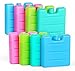 Lot de 8 Mini Pains de Glace Blocs Réfrigérants de 7.5x7x1.5 cm/65g Sac de Congélation Réutilisables pour Glacière Sac Isotherme Petite Glacière-Vert Clair/Bleu/Rose/Vert Jaunâtre