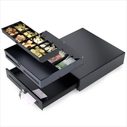 ACROPAQ Kassenschublade - Manuell Push Öffnung, Kassenlade 41 x 41 cm, Unterbau geeignet - Kasse, Cash Register, Bargeldkasse - Schwarz Cover