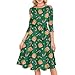 Long Sleeve Dress for Women Loose Fashion Print Outfits 2025 Fall Crewneck Vacation Dress Flowy Casual Midi Dresses
