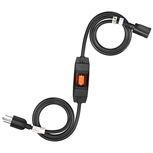 FIRMERST 1875W Outdoor Extension Cord with Waterproof Switch 6 Feet