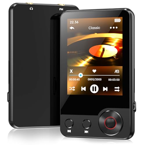 Image of Sounce M25 32GB MP3 Player with Bluetooth 5.3 Touch Screen Music Player HiFi Speaker 2.4 Inch Display FM Radio Voice Recorder Video Ebook SD Card Support Portable Audio Player Premium Edition (Black)