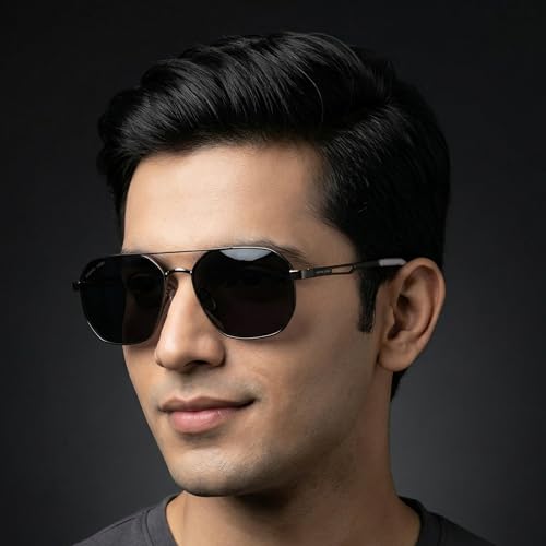Image of ROYAL SON Polarized Stylish Sunglasses | UV Protection | Branded Retro Square | Classic | Men & Women | Large | SG-RS1114