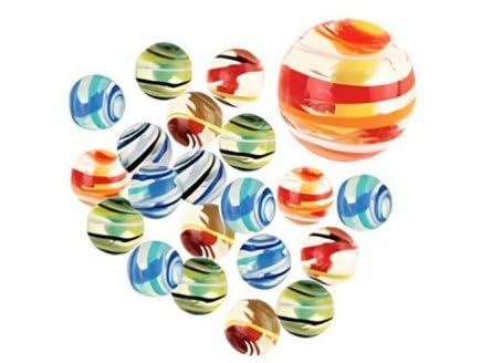 cavernedesjouets Filet 20 Billes 16mm + 1 calot 25mm, tortitta - Collector, Rare - Tourbillon, Spirale Colores - Jeu Recreation Enfant - Set Jouet et Carte