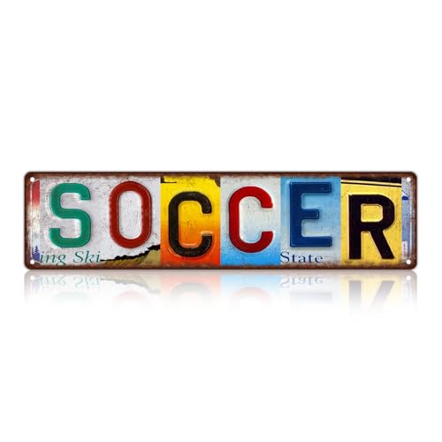 TREEPERI Vintage Soccer Street Sign Wall Decor