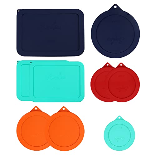 Sophico Silicone Storage Cover Lids Replacement For Anchor Hocking And Pyrex Glass Bowls (Container Not Included) (Mix-9 Pack) #TOP7
