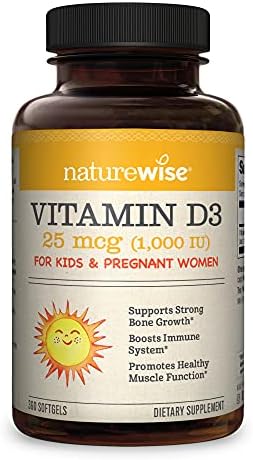 NatureWise Vitamin D3 1000iu (25 mcg) Healthy Muscle Function, and Immune Support, Non-GMO, Gluten Free in Cold-Pressed Olive Oil, Packaging Vary ( Mini Softgel), 360 Count
