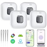 2026 Upgrade [Certified by Apple & Google] Air Tracker Tags-4 Pack (White), Hoxe Bluetooth 5.3 Tracker Smart Tag Compatible with Apple Find My & Android Find Hub for Keys, Bag, Luggage, Cars and More