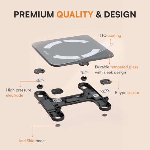 Image of Bluetooth Smart Scale, BMI Weight Machine for Body Weight with 18 Body Parameters, Body Fat Analyzer Machine & Body Composition Scale with APP, LED Display & 2 Years Warranty (‎FIT PRO 2025-1)