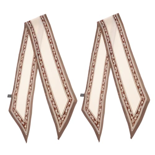 OKUMEYR Bufandas de Poliéster para Mujer 2 Piezas, Pañuelos Elegantes y Resistentes para Asas de Bolso y Accesorios Cabello en Diversas Ocasiones