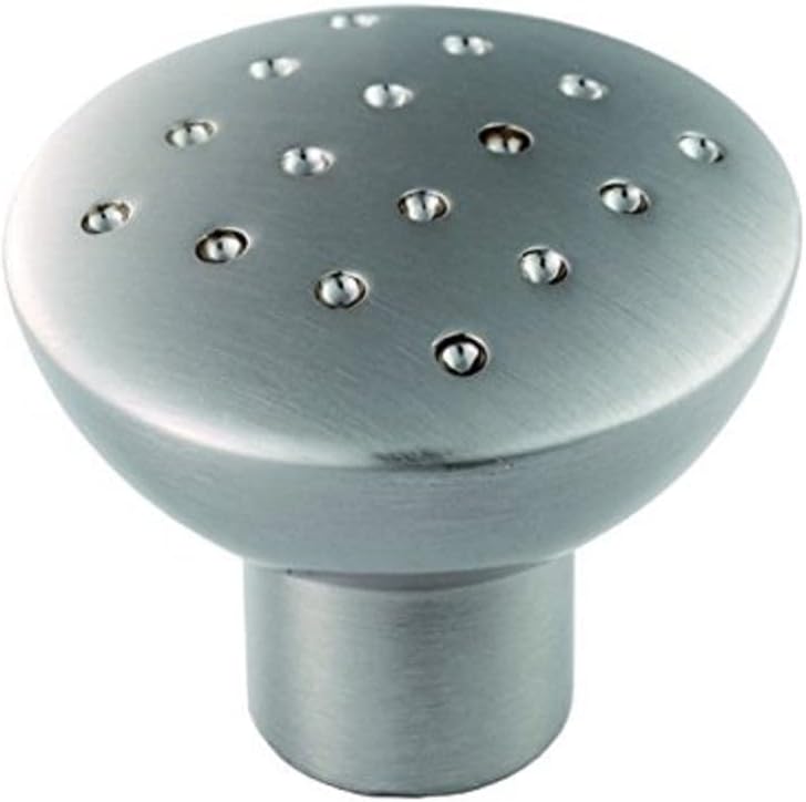 Bulk Hardware BH06135 Cupboard Cabinet Door Knob Dimpled Matt Chromed Metal 28mm, Set of 4 Piece
