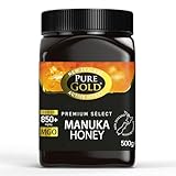 Pure Gold Manuka Honig 850+ MGO zertifiziert, Premium Neuseeland Manuka Honey 500g
