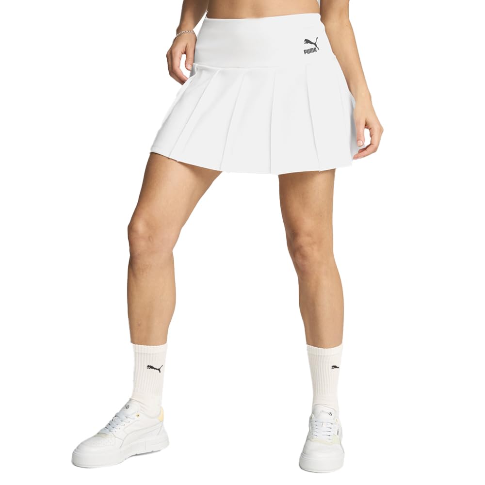 PUMA Minifalda plisada clásica para mujer, Blanco (PUMA WHITE), XL