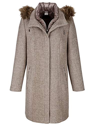 BARBARA LEBEK Wollkurzmantel mit Webpelz Beige