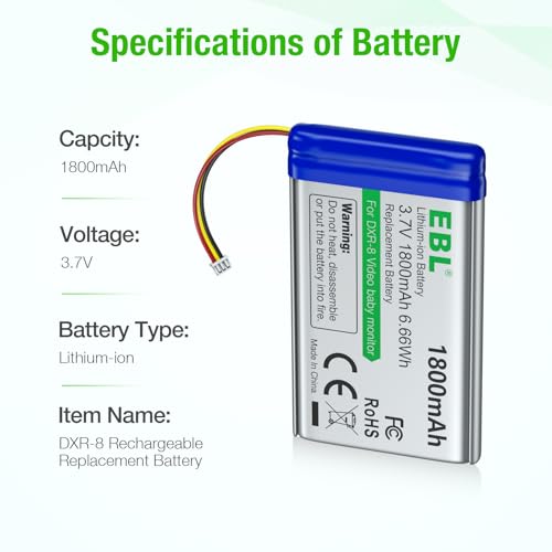 25% Off EBL 1800mAh Replacement Battery for Infant Optics DXR-8 - Image 3