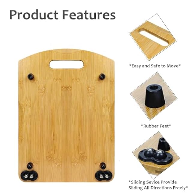 Bamboo Appliance Slider - Durable 3-Layer Construction, Smooth Sliding System, and Silent Wheels for Easy Movement - Ideal for Coffee Makers, Air Fryers, Blenders, and More