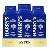 Harry's Men's 2 in 1 Shampoo and Conditioner for All Hair Types - Original Aspen Scent - (3 Pack) 14 fl oz - No Parabens or Sulfates
