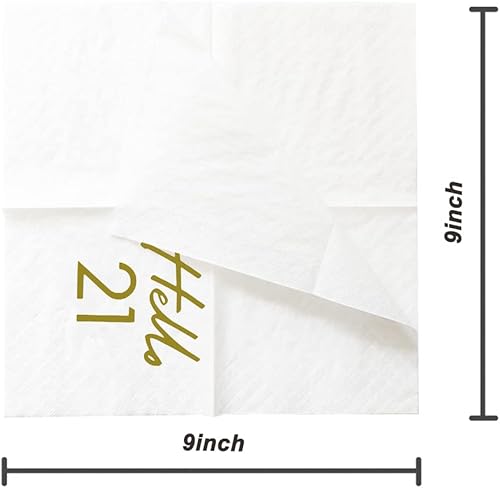 Miniatura 8 de SharkBliss Servilletas de cóctel de 40 cumpleaños, paquete de 100 servilletas de cóctel desechables de papel para bebidas de cóctel para su 40