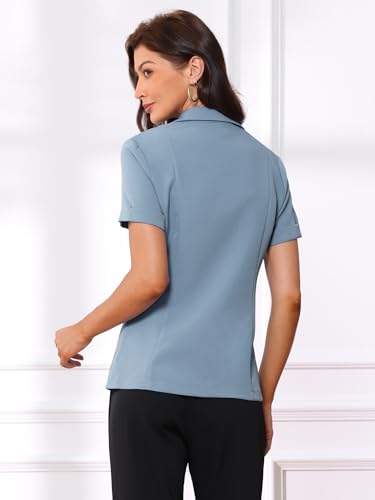 Allegra K Women's 1 Button Blazer Jacket Office Business Short Sleeve Blazer4