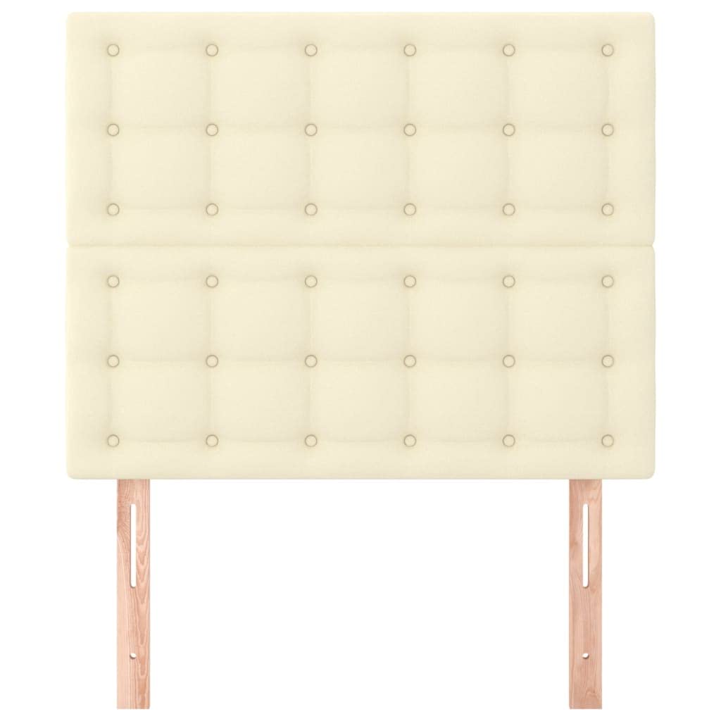 Tête de lit en similicuir crème, 90 x 5 x 118-128 cm, hauteur réglable, avec pieds en bois pour cadre de lit, coussin mural, coussin autocollant pour chambre à coucher, chambre à coucher