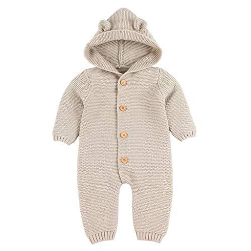 BeautyTop Baby 0-24 Monat Neugeborenes Baby Unisex Lange Ärmel Plaid Kapuze Spielanzug Jumpusit Säugling Taste Open-Sitz Overalls Strampler mit Kapuze Cover