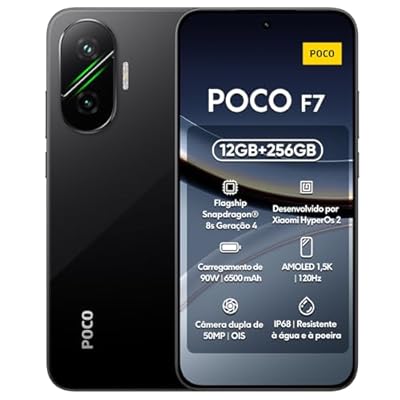 XIAOMI POCO F7 - Smartphone de 12+256GB  Cámara Sony de 50 MP con OIS  Pantalla AMOLED de 6 83   1.5K a 120Hz  Snapdragon 8s Gen 4  Hypercharge 90W  Cargador no Incluido  Negro  Versión ES 