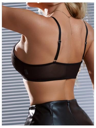 SOLY HUX Front Closure Bras for Women Strappy Bralette Wireless Criss Cross Cut Out Knitted Everyday Bra2