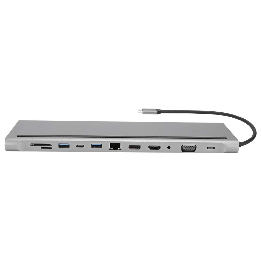 Hub USB in lega di alluminio, 2 docking X 4K HD, trasmissione stabile Doppia uscita HDMI + Vga Notebook compatibile con le versioni precedenti per notebook di tipo C