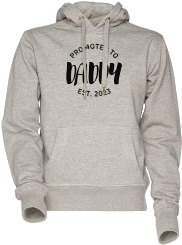 Sweat-shirt homme gris Promoted to Daddy Est 2023 et hoodie femme imprimé