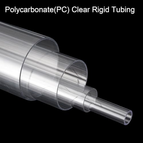 Image of uxcell Clear Rigid Tubing 52mm(2 1 /16 inch) ID x 55mm(2 3 /16 inch) OD x 1Ft(305mm) Length Round Plastic Polycarbonate Tube