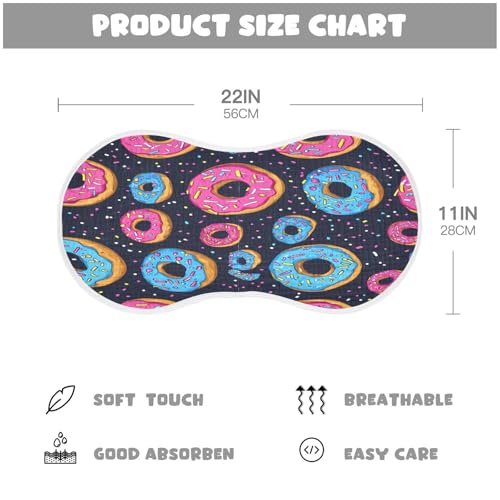 Colorful Donuts Plant Burp Cloths Cotton Baby Washcloths,Large 22x11in Burping Cloth Absorbent and Soft for Newborn Baby Boys and Girls,4 Pack4