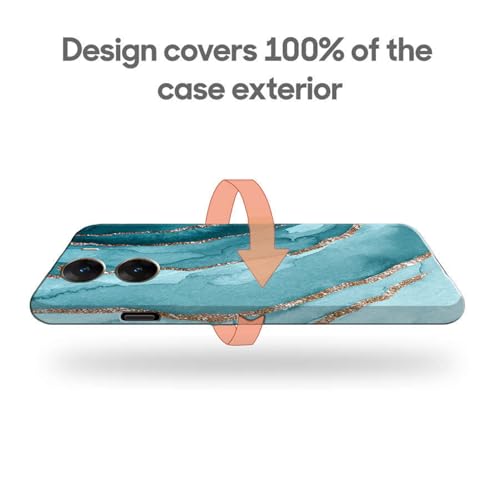 Image of COLORflow Polycarbonate Back Cover Compatible with Vivo V29E 5G | Beautiful Blue Marble Golden Stripes | Designer Printed Hard CASE Bumper Back Cover Compatible with Vivo V29E 5G