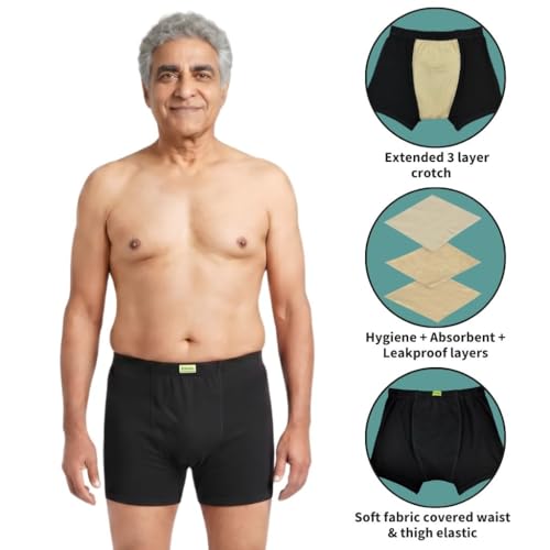 Image of Mens Underwear | 3-Layer Hygienic Absorbent | Leakproof Crotch | Antimicrobial & Quick-Dry | Super Absorbent | Leakproof & Non-Plastic | Pack of 1
