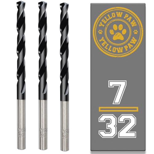 7/32 Inch Drill Bit (3 Pack) Industrial Grade M35 Cobalt Titanium Aluminum Nitrite - 7/32 Diameter & Total Length of 3-3/4 with Working Length of 2-1/2 Easily Drill Into Metal Steel & Aluminum