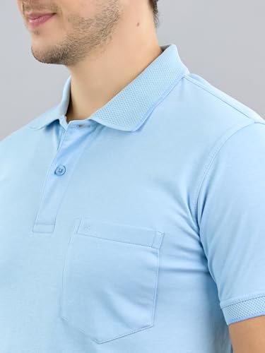Image of Monte Carlo Mens Regular Fit Half Sleeve Solid Polo Neck T-Shirt (Pack of 1)