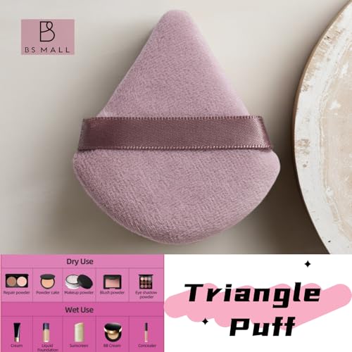 Image of BS-MALL Travel Makeup Brushes Premium Synthetic Foundation Powder Concealers Eye Shadows 7 PCS with Triangle Puff & Storage Bag .(ROSE PINK)