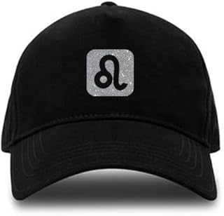 قبعة سوداء مع شعار فضي، برج الأسد