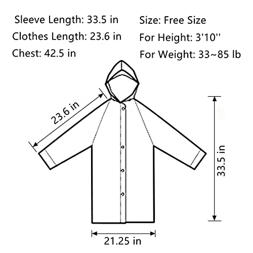 Raincoat Rain Poncho for Kids, 2-5 Pack Reusable EVA Rain Coats for 6-14 Boys Girls, Rain Jackets Gear with Hood2