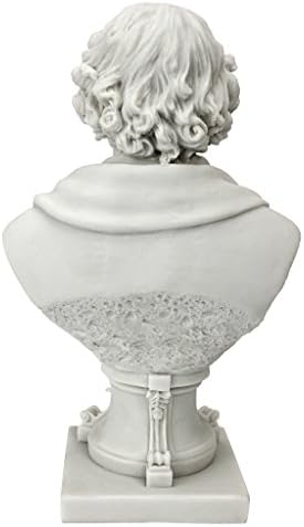 Design Toscano William Shakespeare Marble Resin Bust, White, 9 x 14 x 23 cm