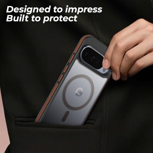 Image of A rtistque Compatible with MagSafe Frosted Ultra Matte Back Cover Case for Google Pixel 10 Pro 5G | Smooth Grip Sides | Stylish Design | Raised Camera Edges | Pixel 10 Pro Back Cover - Brown