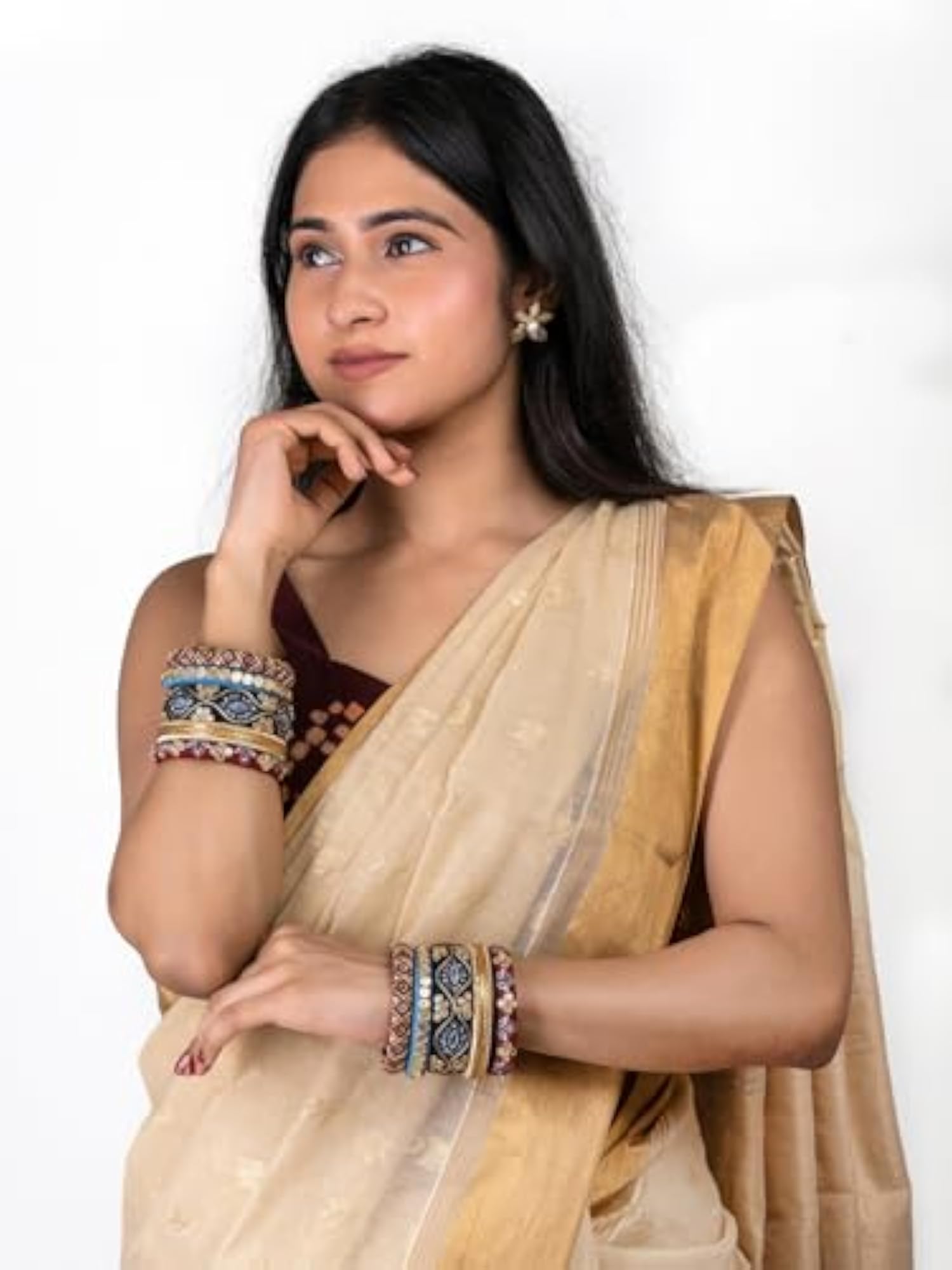 Handcrafted Cotton Thread Bangle Set for Women & Girls, 10 Bangles