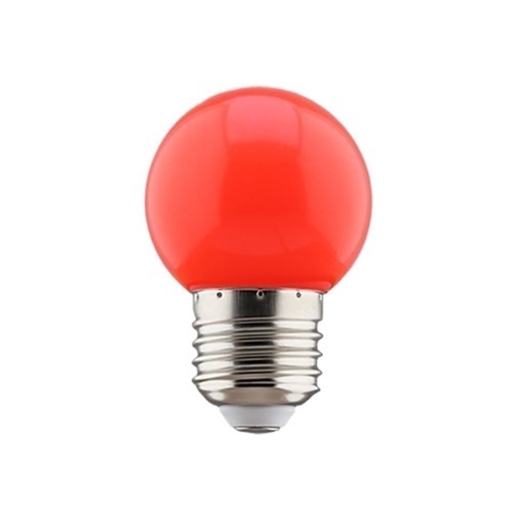 1fortunate Paquete de 50, luz LED colorida E27 AC220V G45 1W bombilla LED for lámpara de araña lámpara de decoración navideña for el hogar(Rojo)