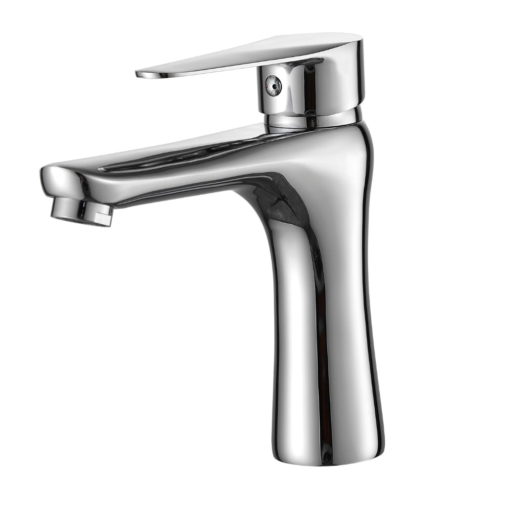 Ariel Bathroom Basin Mixer Tap, Sleek Chrome Finish, Modern Design, Single Lever Operation, Easy Installation
