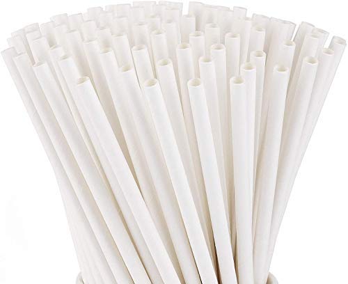 FDA Approved Paper Straw - 100% Biodegradable and Dye Free - Size 6mm x 200mm (100)