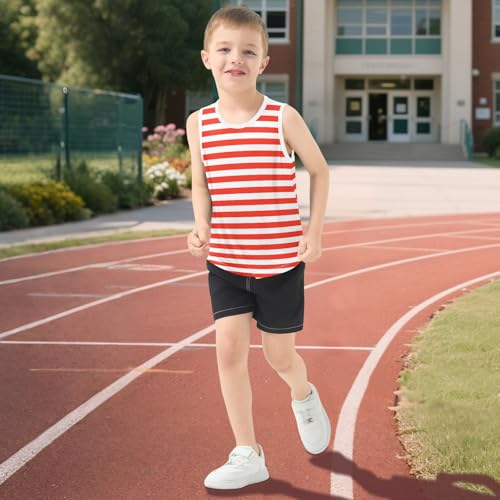 Striped Tank Tops for Boys Toddler Sleeveless T-Shirts Breathable Workout Tees Youth Summer Clothes4