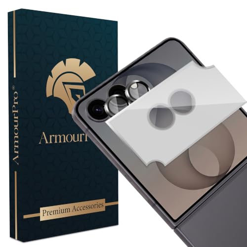 Image of ArmourPro Camera Lens Protector for Samsung Galaxy Z Flip 8 with Auto Alignment Installation Frame, AR+AF Coated Tempered Glass Camera Rings, Anti-Scratch, Case Friendly | Black